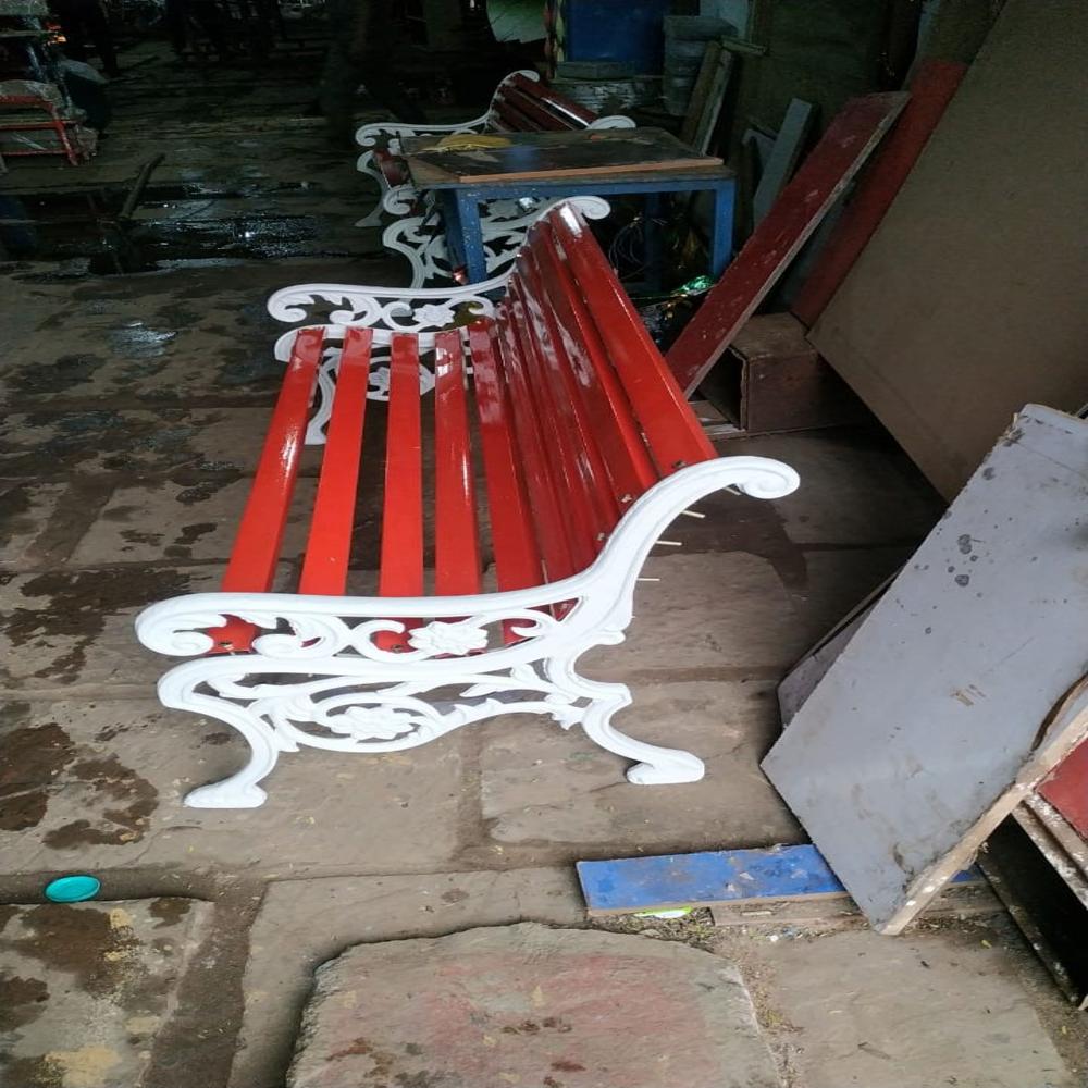 Garden Bench - Mild Steel, Polished Finish | Brown Color, Rust-proof, Powder Coated For Enhanced Durability