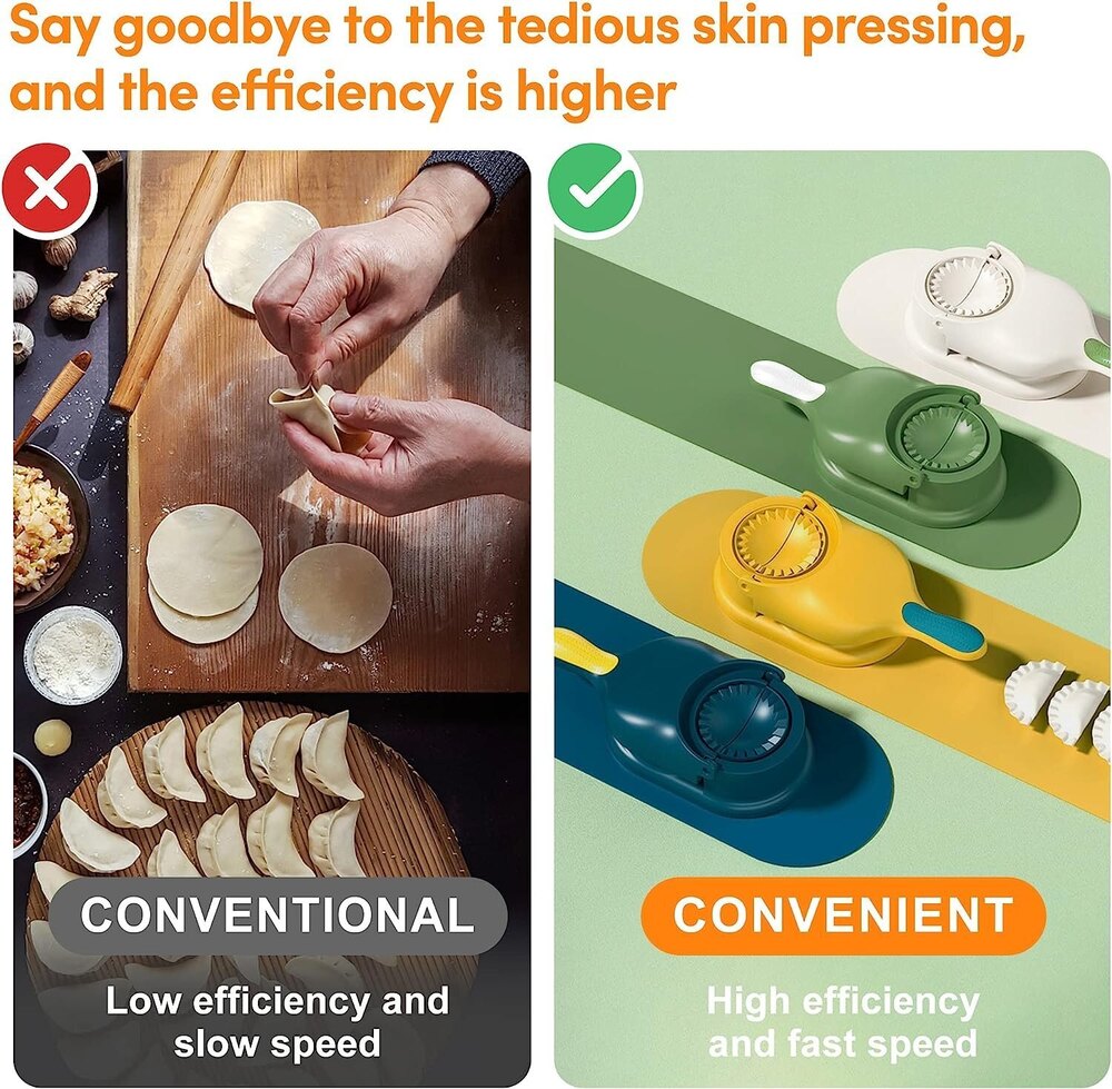 2 In 1 Dumpling Momo Maker - Durable Plastic, Various Sizes Available | Ideal For Commercial And Home Use With Easy Manual Installation