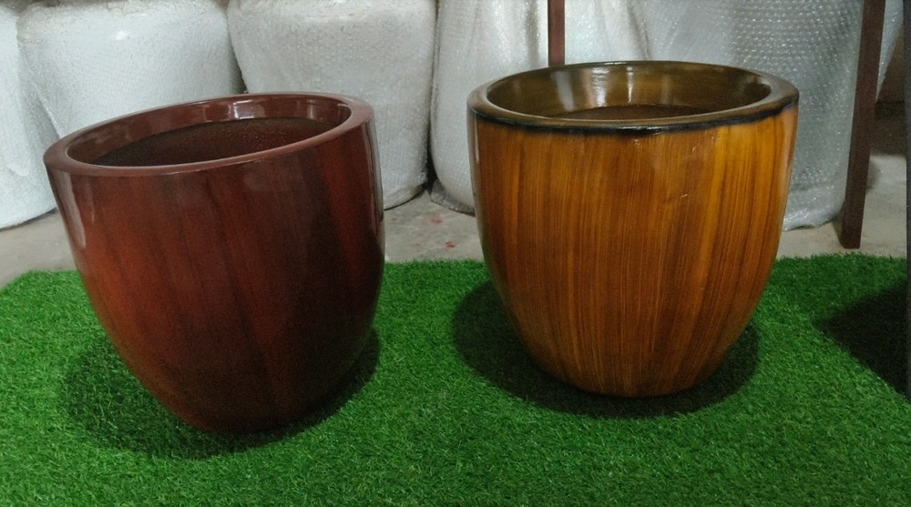 Fiberglass Flower Pot - Color: Brown