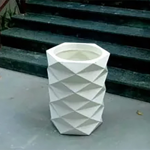 White Fiberglass Planter