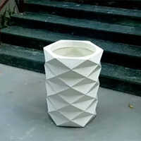 White Fiberglass Planter