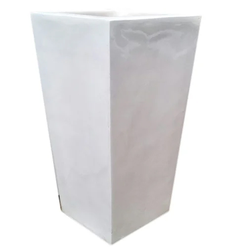 White Fiber Plant Pot
