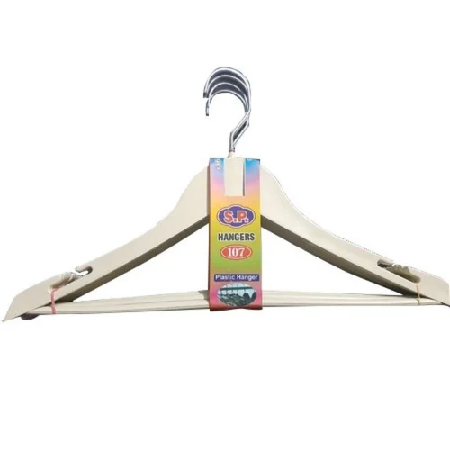 Plastic Garment Hanger - Color: Cream