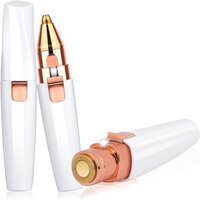Eyebrow Epilator - Hypoallergenic Material, 2 In 1 Electric Design With Led Light | Rechargeable Battery, Switchable Cutter Heads, Elegant Ergonomic Shape
