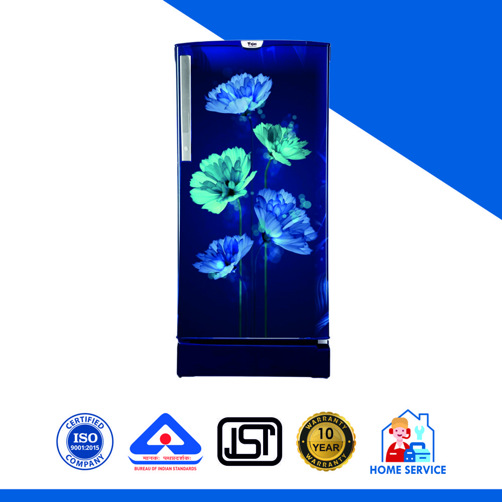 180 Ltr. Refrigerator - Small Flower - Color: Blue