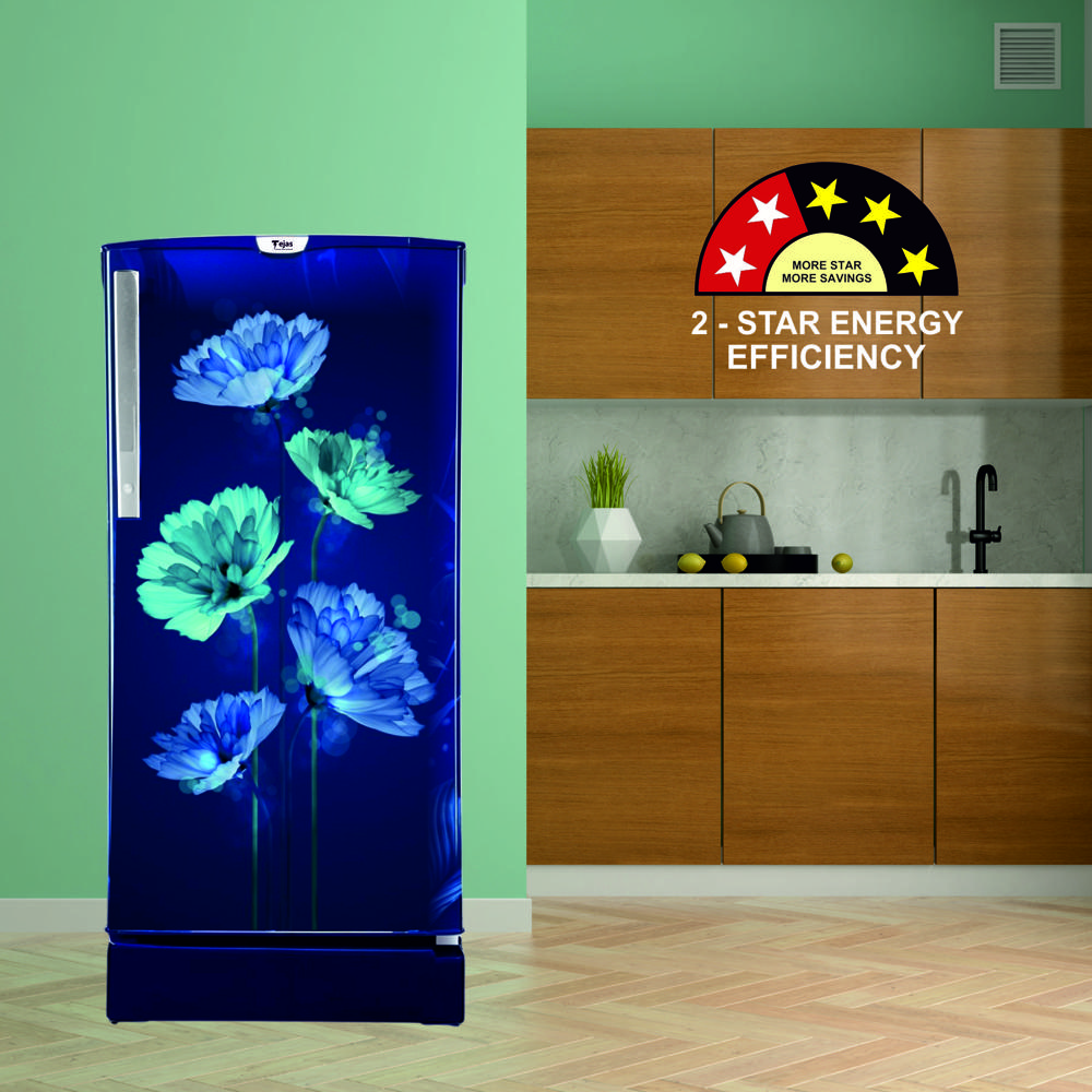 180 Ltr. Refrigerator - Small Flower - Color: Blue