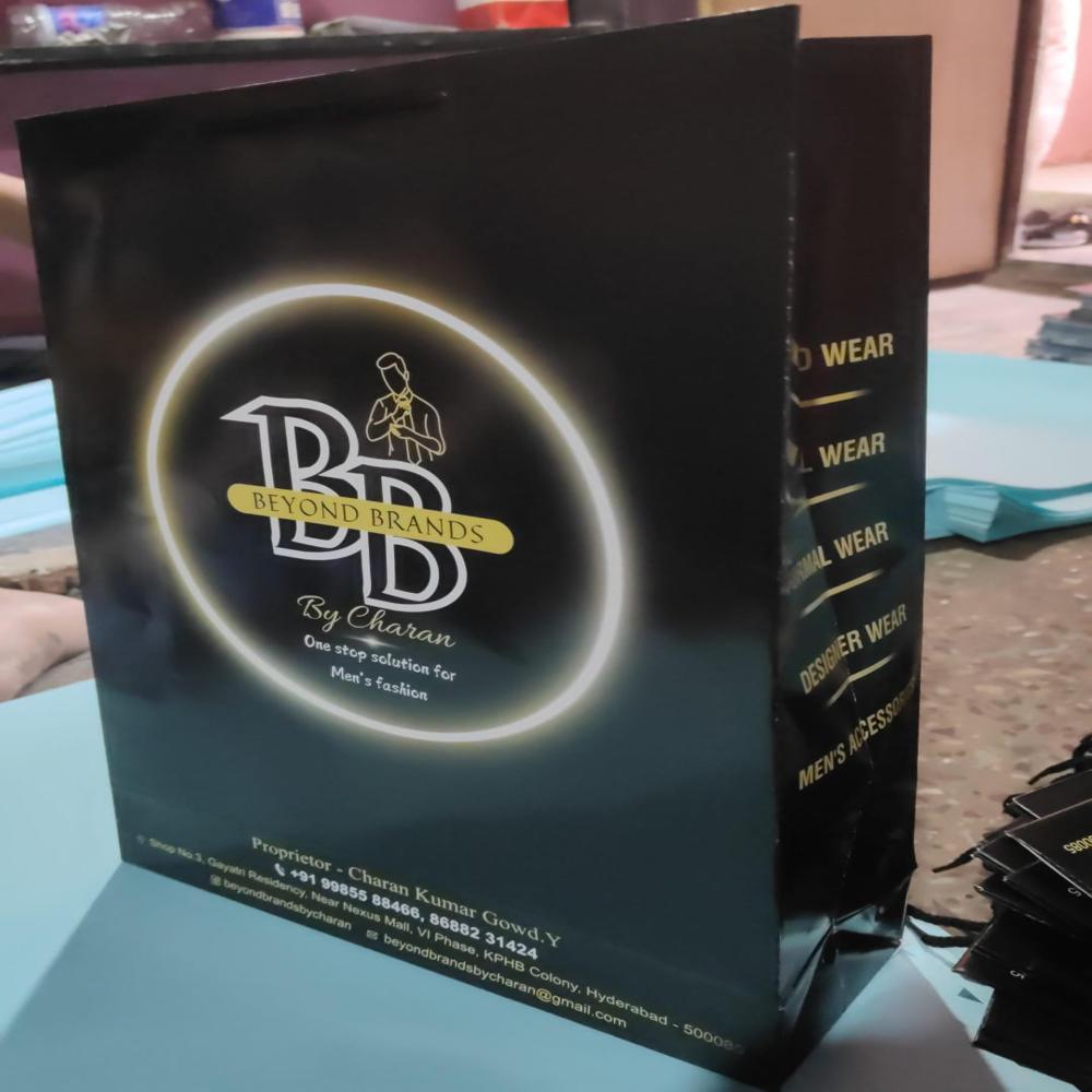 High Quality Printed Black Shopping Paper Bag