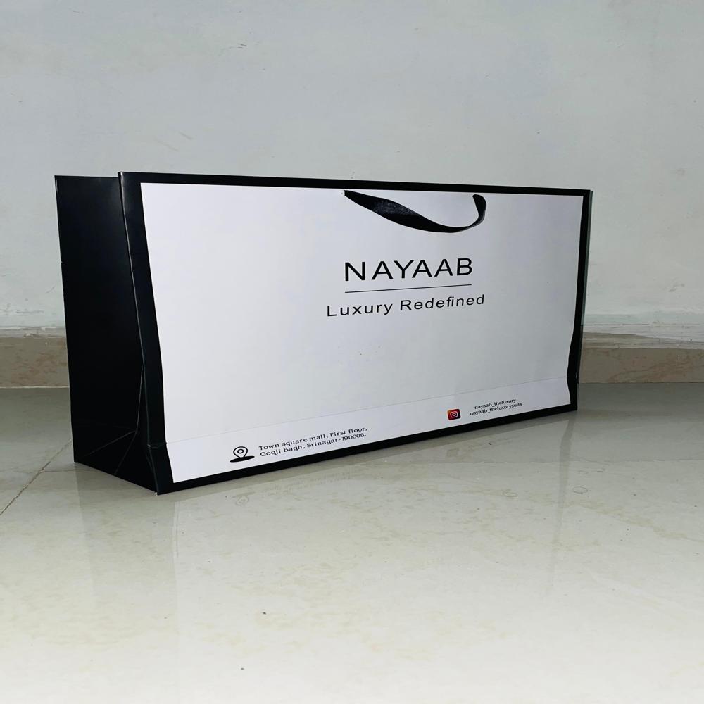 High Quality Printed Black Shopping Paper Bag