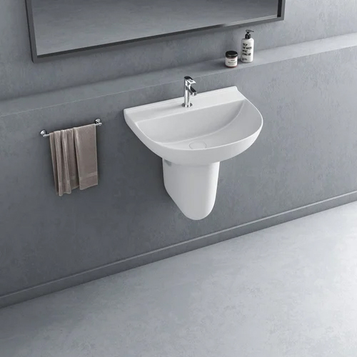 Slim Half Pedestal Basin Set