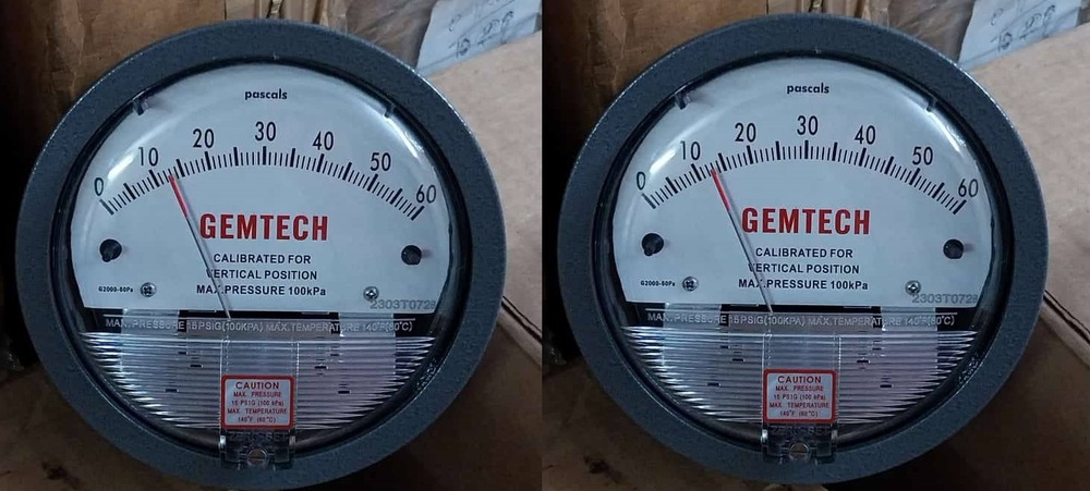 Gemtech Series G2000-60pa Differential Pressure Gauge Range 60 Pa - Accuracy: 2% (-Ha Model 1) Of Fs (3% (-Ha 1.5%) On -0