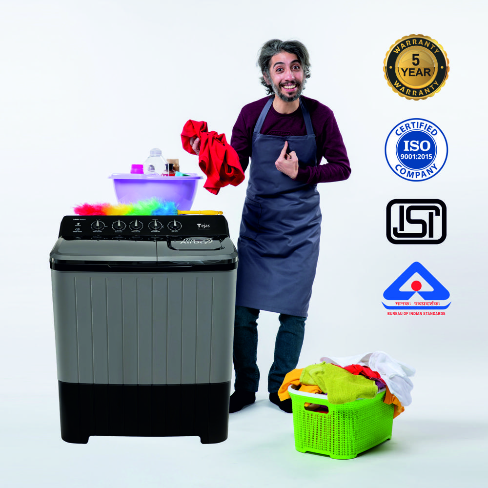7.0 KG Semi-Automatic Washing Machine - Toughened Glass 