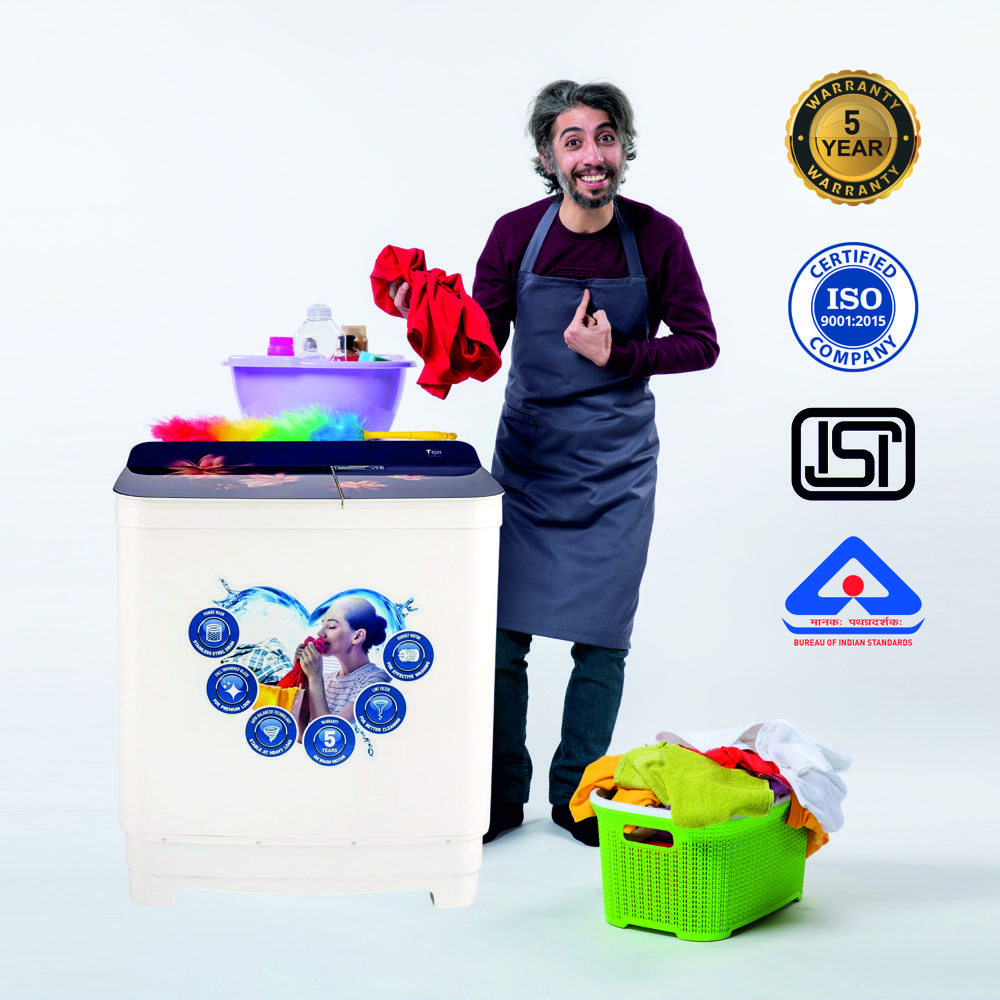 7.5 KG Semi-Automatic Washing Machine - Toughened Glass With Foot