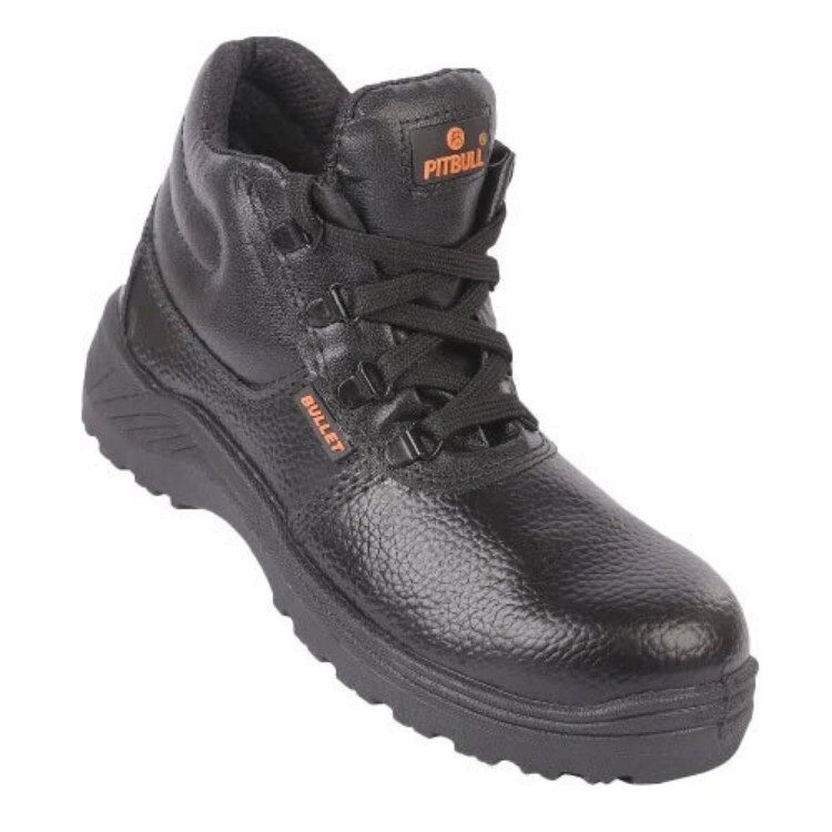 High Ankle Pvc Safety Shoes- Bullet - Color: Black