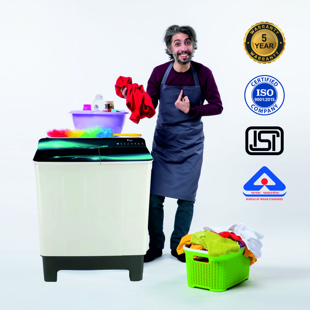 8.5 KG Semi-Automatic Washing Machine - Toughened Glass 