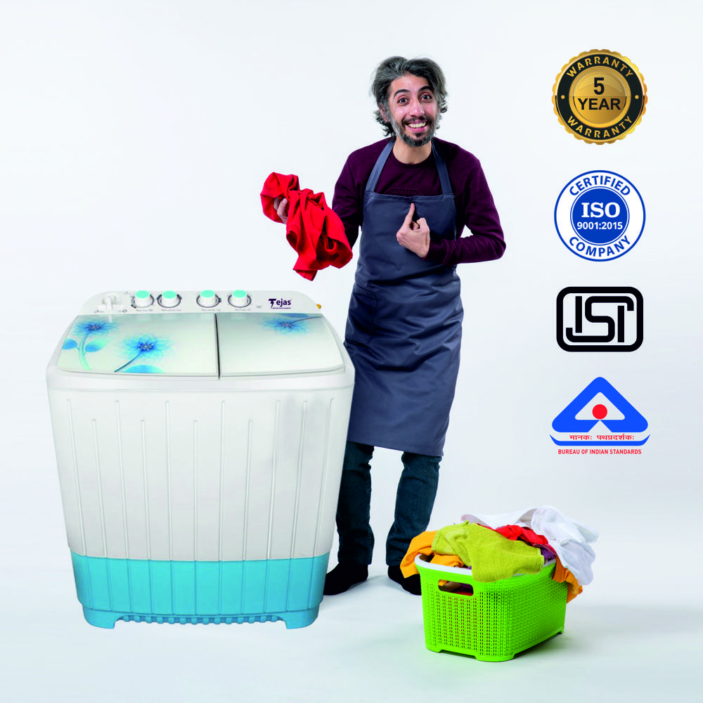 8.5 KG Semi-Automatic Washing Machine - Toughened Glass 