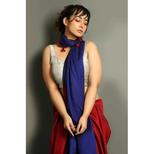 Dual Color Soft Cotton Hand Loom Saree With Bp - Color: Different Available