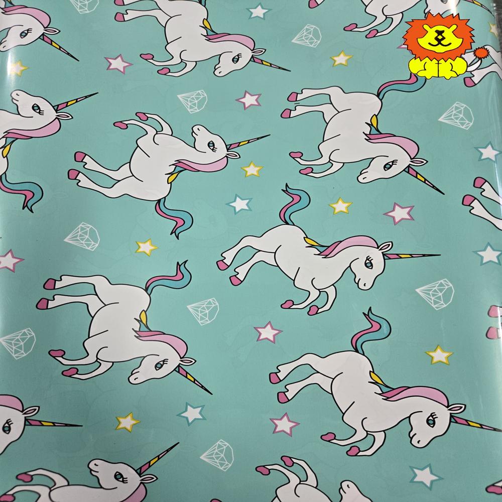 Unicorn Themed Gift Wrapping Paper Sheet (Chromo)