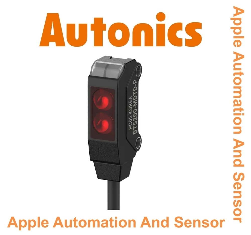 Autonics Bts200-mdtd-p Photoelectric Sensor - Retroreflective Type, 10-200mm Sensing Distance, Red Led Light Source, Pnp Open Collector Output, 12-24v Dc Power Supply, 1 Year Warranty, Industrial Use