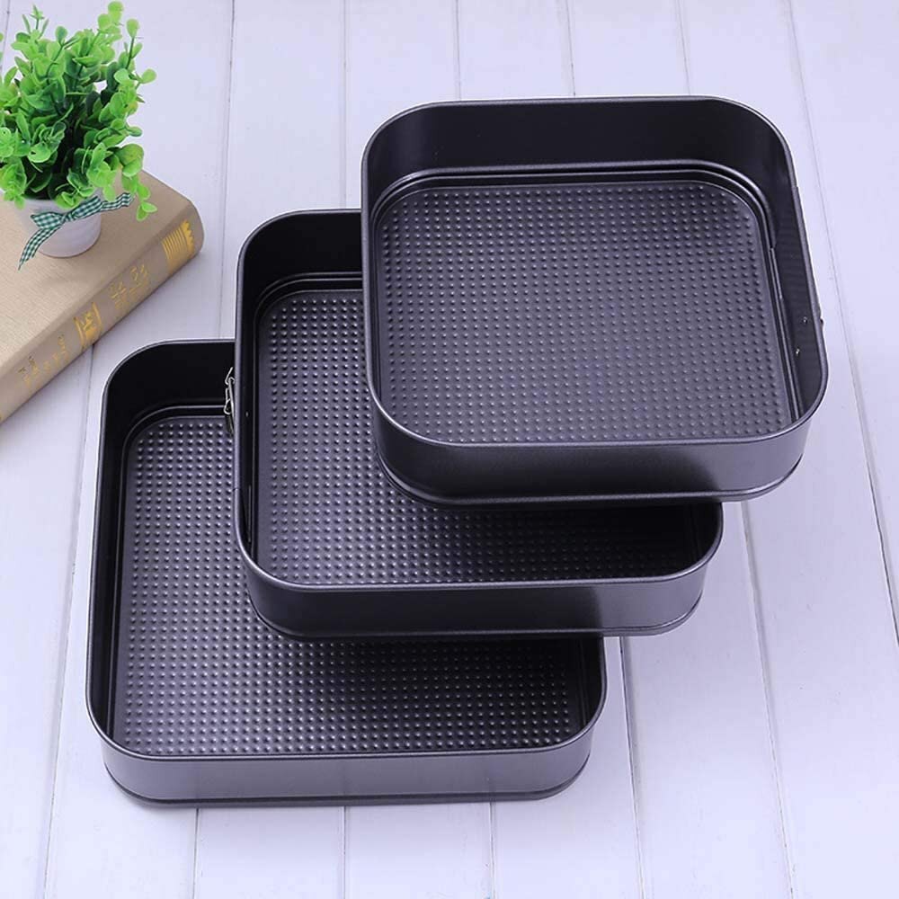Square Cake Mould Set - Durable Plastic, 22cm, 24cm, 26cm | Ideal For Home Baking, Manual Installation For Versatile Cake Creation