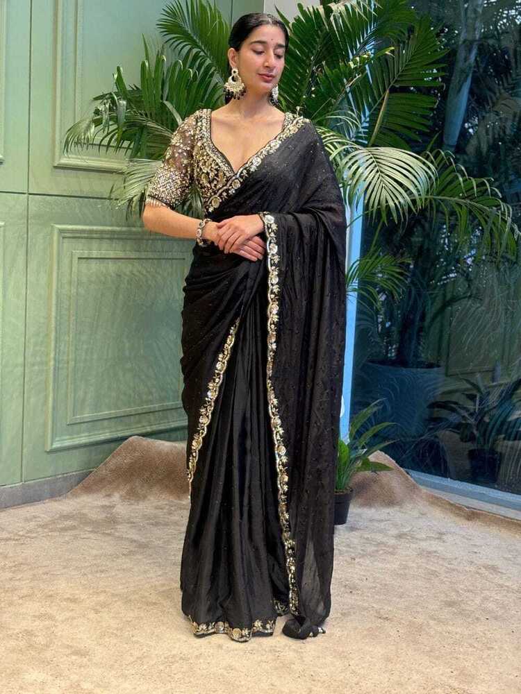 Designer Silk Saree - Color: Black