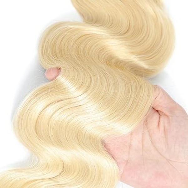 100% Unprocessed Virgin Hair Extensions 613 Blonde Color 18 20 22 Inch - Design: N/a