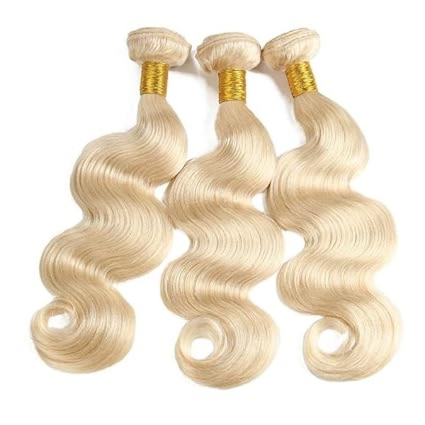 100% Unprocessed Virgin Hair Extensions 613 Blonde Color 18 20 22 Inch - Design: N/a
