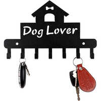 Dog Lover Metal Key Holder - Color: Black