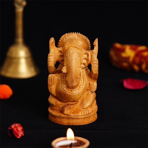 Wood Ganesha Showpiece