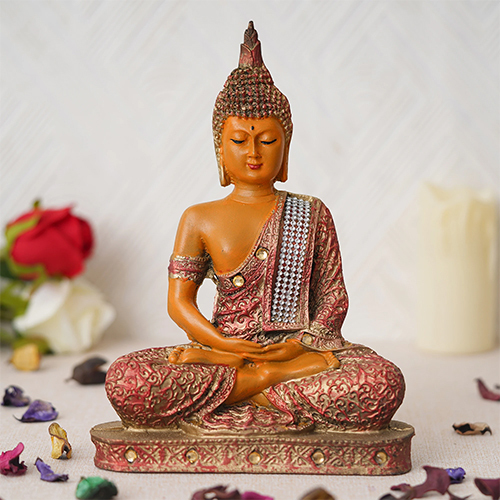 Orange Buddha Showpiece