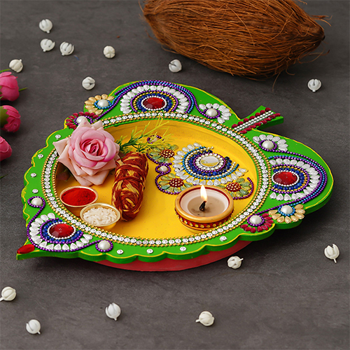 PT-Paan Handmade Pooja Thali
