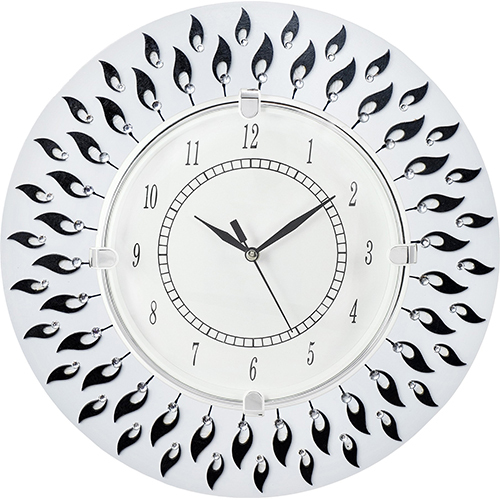 White Flame Wooden Wall Clock