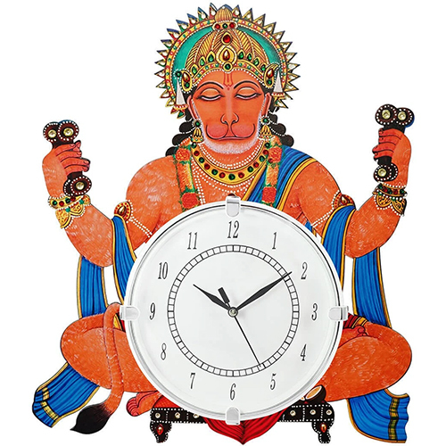 Hanuman Wooden Wall Clock