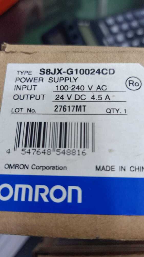OMRON POWER SUPPLY 100-240VAC, S8JX-G10024CD
