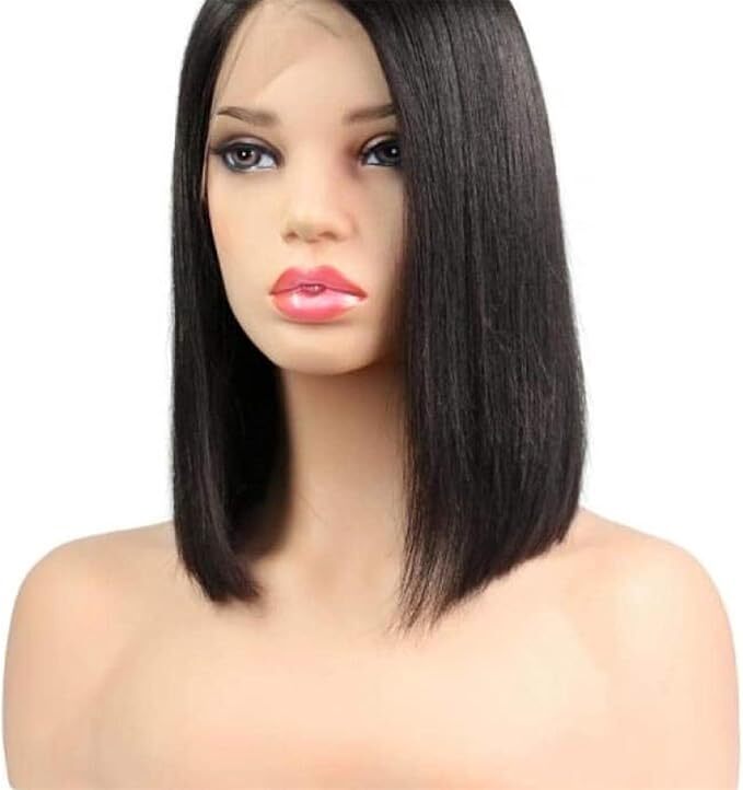 Short Bob Wig Natural Color 13x6 Deep Part Lace Front Human Hair Wig ( 12 Inch )