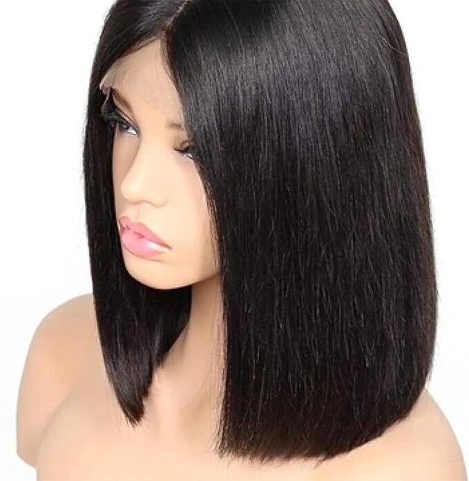 Short Bob Wig Natural Color 13x6 Deep Part Lace Front Human Hair Wig ( 12 Inch )