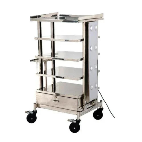 Laparoscopy Hospital Trolley - Color: Silver