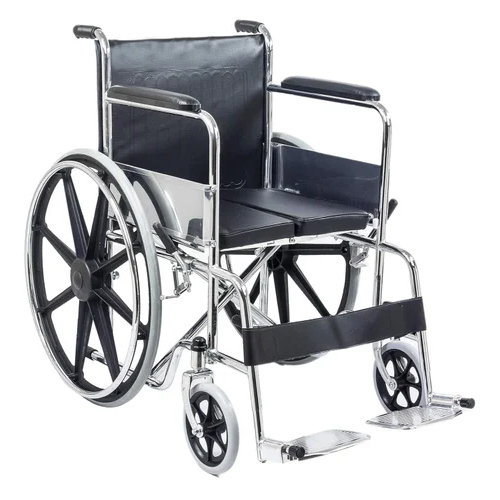 Reclining Chrome Wheel Chair - Frame Finish: Polished
