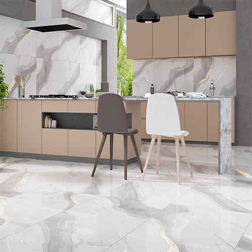 600 X 1200Mm 755 Golden Carving Plain Tiles - Color: Whites