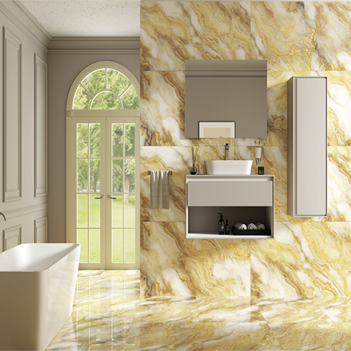 600 X 1200Mm 763 Golden Carving Plain Tiles - Color: Multi Color