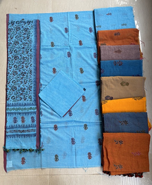 Dhonakhali Cotton Kantha 3 Piece Suit