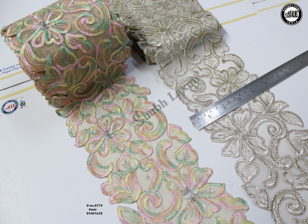 Multi Colour Fllower Designer Lace