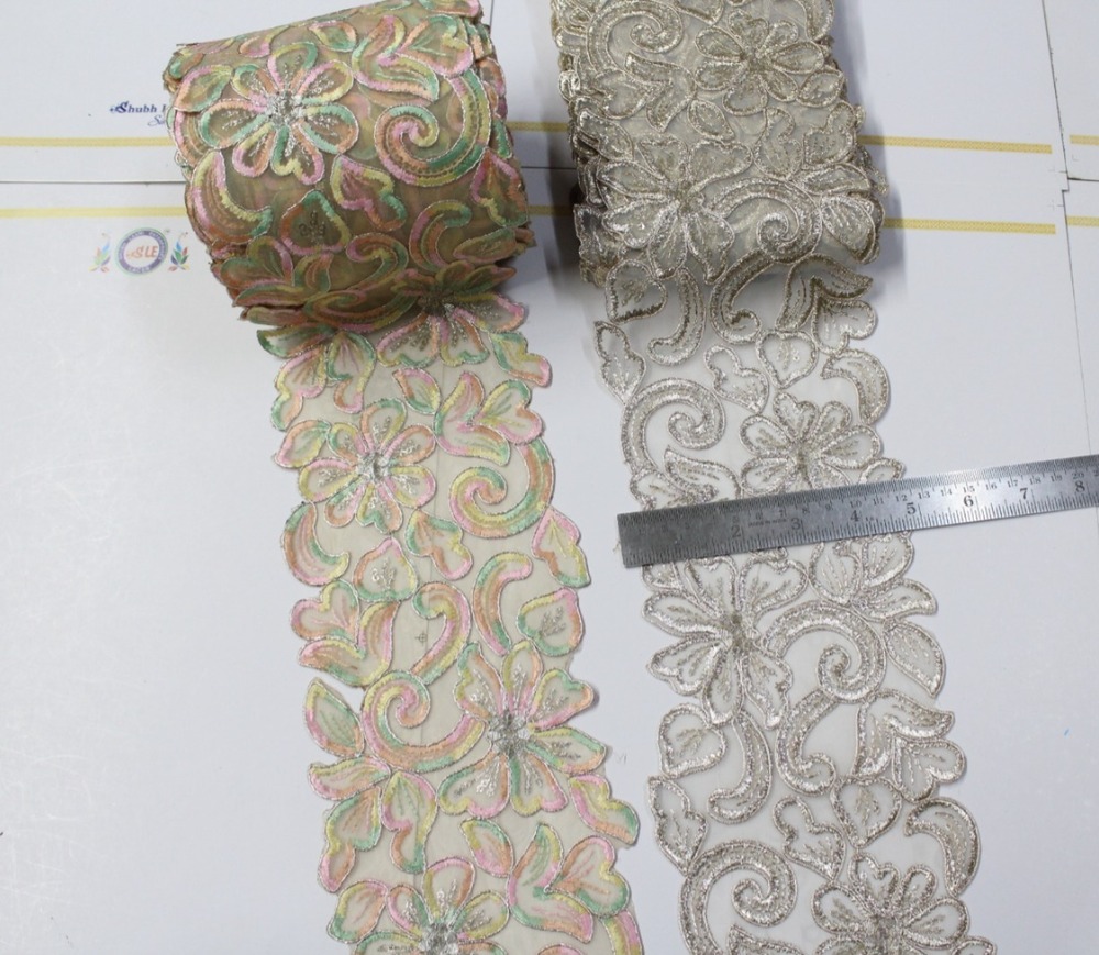 Multi Colour Fllower Designer Lace