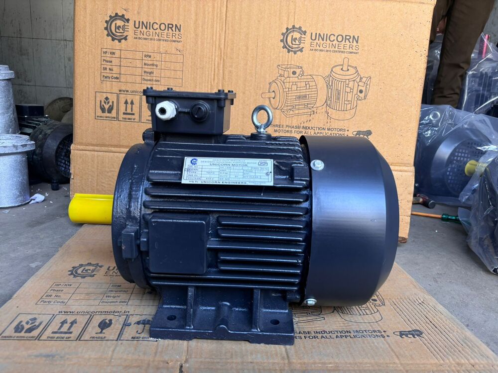 Three Phase Foot Mounted Motor - Color: Blue