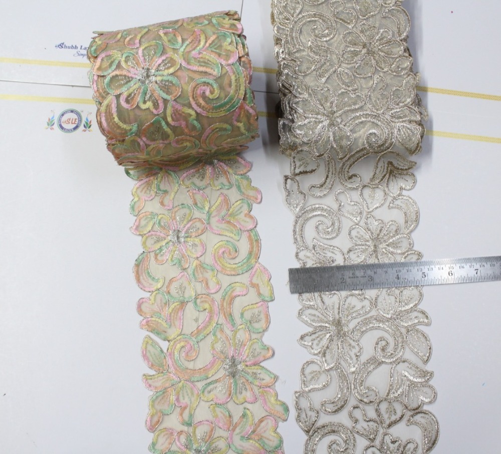 Multi Colour Fllower Designer Lace