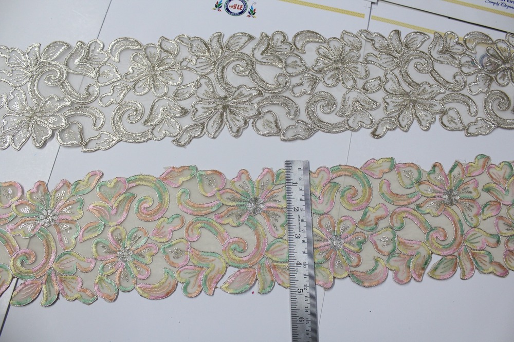 Multi Colour Fllower Designer Lace