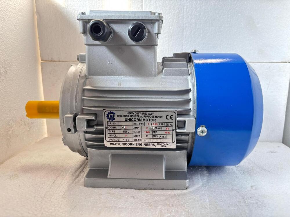 Three Phase Induction Electric Motor - Color: Blue Grey