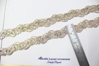Golden Colour Embroidery With Trim Lace