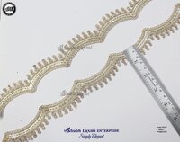 Golden Colour Zari Thread Cutwork Lace