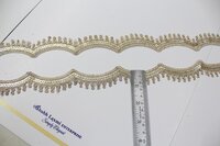 Golden Colour Zari Thread Cutwork Lace