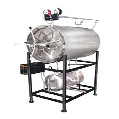 20-25 Litre Semi Automatic Standard Steel Horizontal Autoclave - Color: Silver